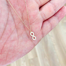 Load image into Gallery viewer, 14k Solid Gold Infinity Symbol Charm Necklace
