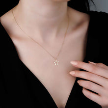 Load image into Gallery viewer, Celestial Star Charm Necklace in 14k Solid Gold
