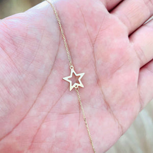 Minimalist Gold Celestial Star Charm Bracelet