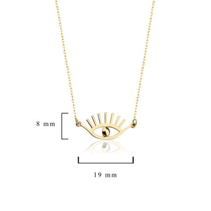 Eye of Horus Protection Charm Necklace in 14k