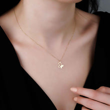 Load image into Gallery viewer, Thin Butterfly Charm Necklace in Solid Gold
