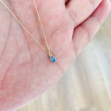 Load image into Gallery viewer, Gold Hamsa Hand Protection Charm Necklace with Evil Eye

