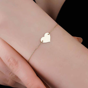 Minimalist Gold Heart Love Charm Bracelet