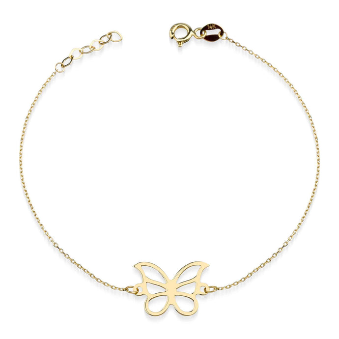 Dainty Gold Butterfly Charm Bracelet with Adjustable Chain