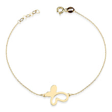 Load image into Gallery viewer, Simple Butterfly Charm Bracelet in Solid 14k Gold
