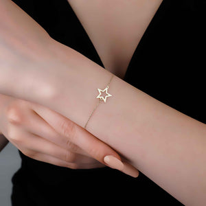 Minimalist Gold Celestial Star Charm Bracelet