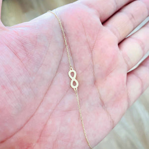 Solid 14k Gold Infinity Symbol Charm Bracelet