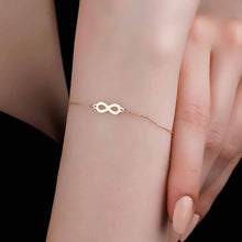 Load image into Gallery viewer, Solid 14k Gold Infinity Symbol Charm Bracelet

