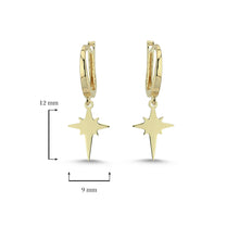 Load image into Gallery viewer, Dainty Gold Starburst Dangle Earrings
