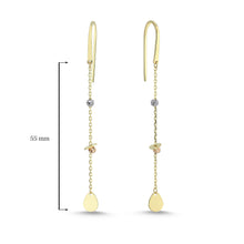 Load image into Gallery viewer, Dangle Pear Charm Earrings with Small Gold Laser Cut Ball
