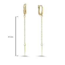 Load image into Gallery viewer, Spike Long Chain Earrings in Gold
