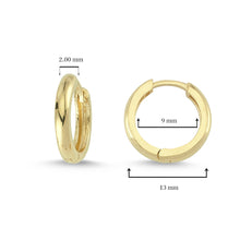 Load image into Gallery viewer, 13mm Endless Hoop Earrings in Yellow Plain Gold
