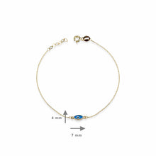 Load image into Gallery viewer, Tiny Evil Eye Charm Adjustable Bracelet in Real Gold
