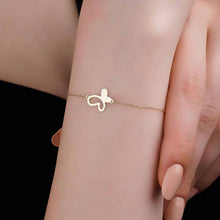 Load image into Gallery viewer, Simple Butterfly Charm Bracelet in Solid 14k Gold
