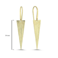 Load image into Gallery viewer, Large Spike Charm Dangle Earrings in Matte Finish Gold
